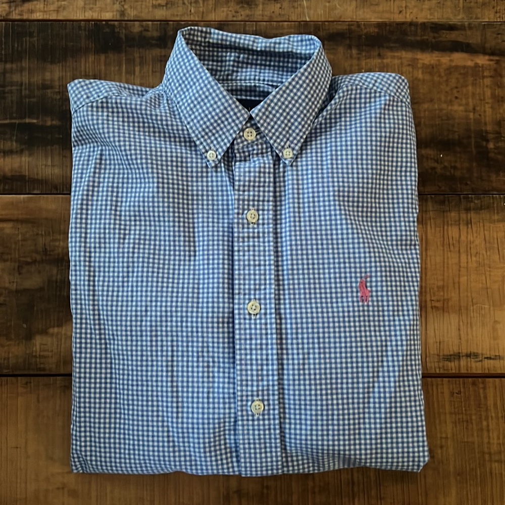 Ralph Lauren Mens Navy/White Button Down